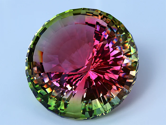 watermelon tourmaline brilliant cut